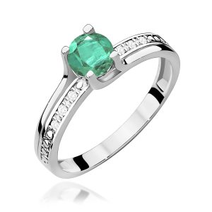 Pierścionek W0106 Szmaragd 0,50ct białe złoto