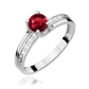 Pierścionek W0106 Granat 0,60ct białe złoto