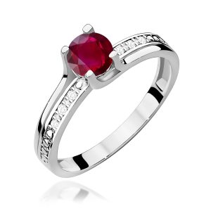 Pierścionek W0106 Rubin 0,60ct białe złoto