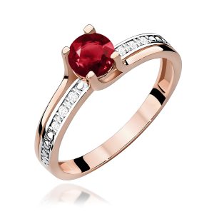 Pierścionek W0106 Granat 0,60ct różowe złoto