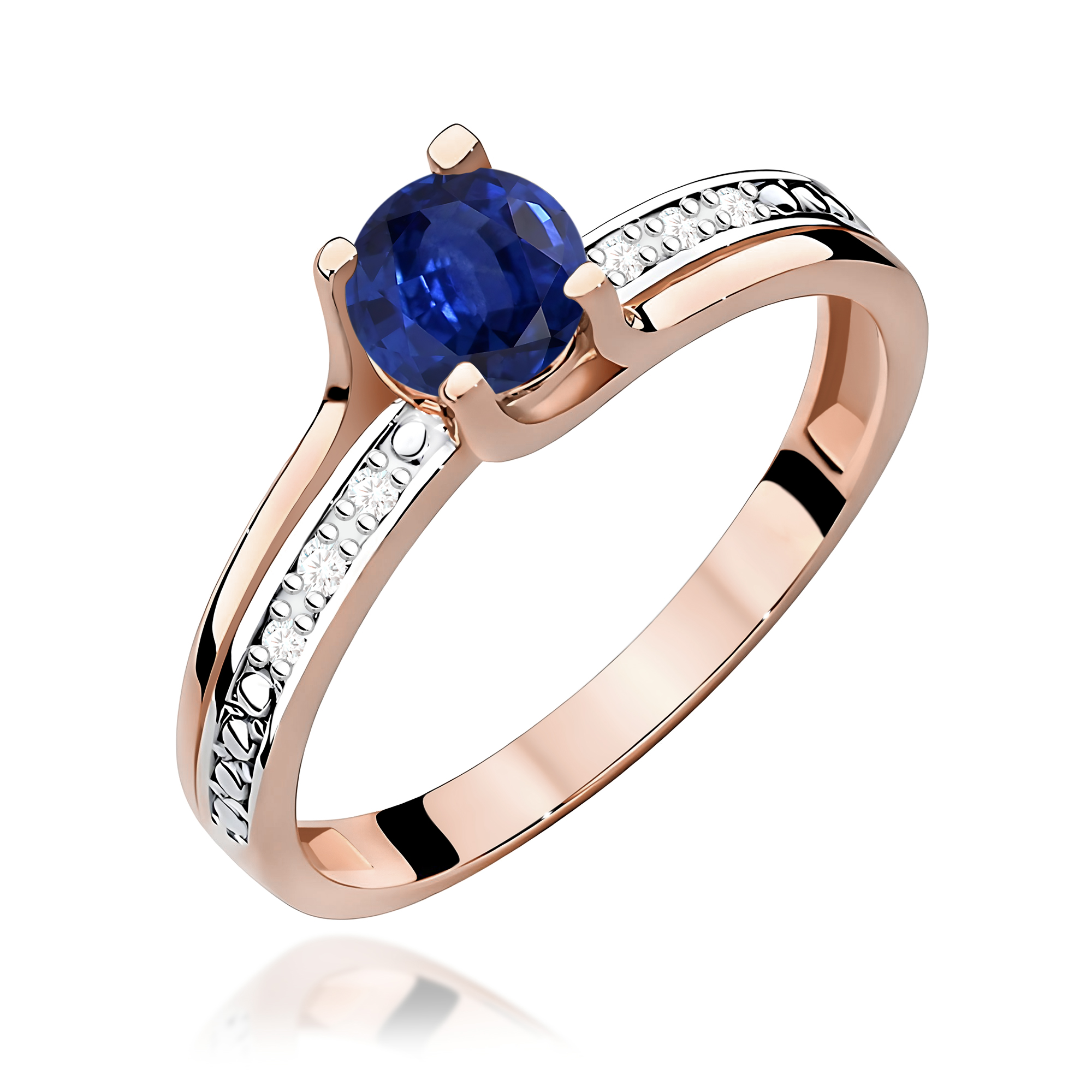 Pierścionek W0106 Szafir 0,50ct różowe złoto