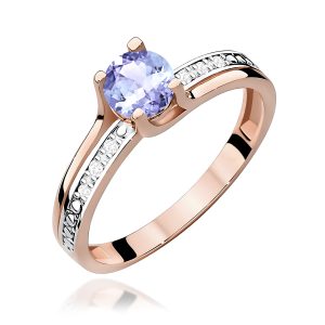 Pierścionek W0106 Tanzanit 0,50ct różowe złoto