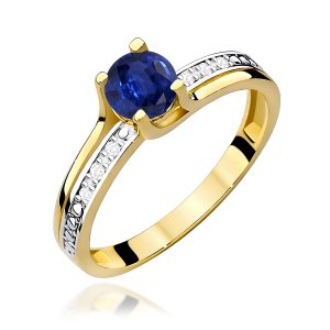 Pierścionek W0106 Szafir 0,50ct żółte złoto