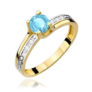 Pierścionek W0106 Topaz Swiss 0,50ct żółte złoto