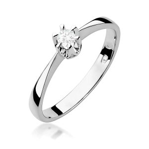 Pierścionek W0111 Diament 0,08ct białe złoto