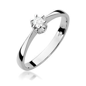 Pierścionek W0111 Diament 0,12ct białe złoto