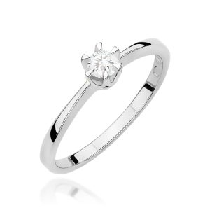 Pierścionek W0111 Diament 0,15ct białe złoto