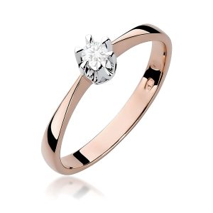 Pierścionek W0111 Diament 0,08ct różowe złoto