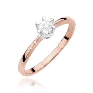 Pierścionek W0111 Diament 0,20ct różowe złoto
