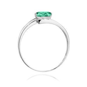Pierścionek W0119 Szmaragd 0,40ct białe złoto