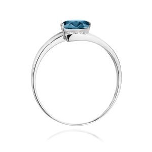 Pierścionek W0119 Topaz London Blue 0,50ct białe złoto