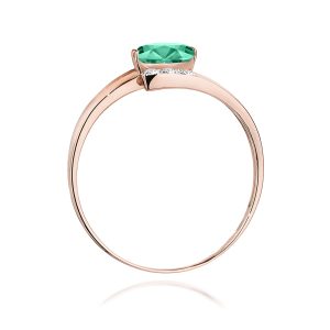 Pierścionek W0119 Szmaragd 0,40ct różowe złoto