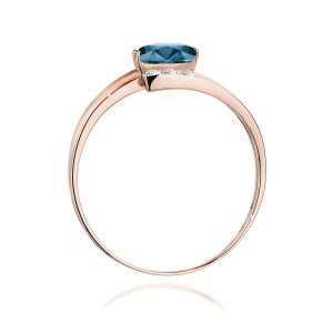 Pierścionek W0119 Topaz London Blue 0,50ct różowe złoto