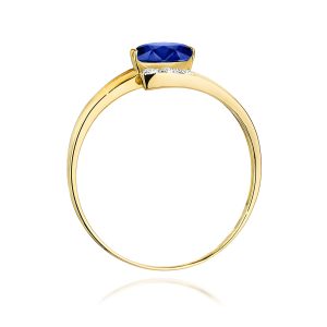 Pierścionek W0119 Szafir 0,70ct żółte złoto