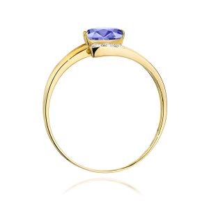 Pierścionek W0119 Tanzanit 0,40ct żółte złoto