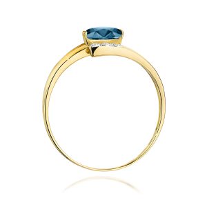 Pierścionek W0119 Topaz London Blue 0,50ct żółte złoto