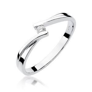 Pierścionek W0137 Diament 0,04ct białe złoto
