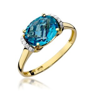 Pierścionek W0148 Topaz Swiss 1,70ct żółte złoto