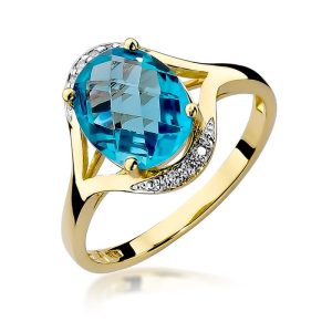 Pierścionek W0150 Topaz Swiss 3,00ct żółte złoto