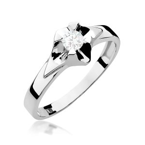 Pierścionek W0155 Diament 0,25ct białe złoto