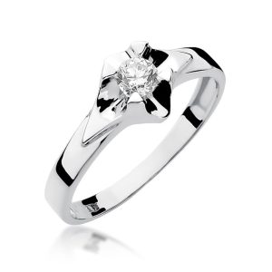 Pierścionek W0155 Diament 0,30ct białe złoto