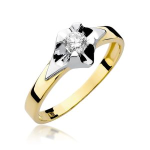 Pierścionek W0155 Diament 0,30ct żółte złoto