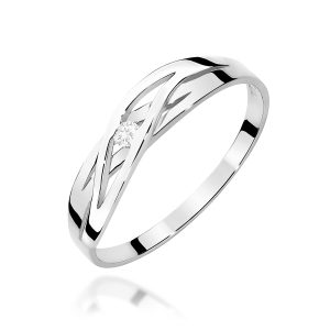 Pierścionek W0156 Diament 0,04ct białe złoto
