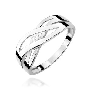 Pierścionek W0156 Diament 0,10ct białe złoto