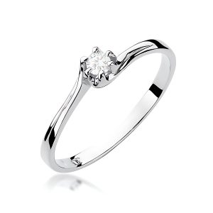 Pierścionek W0163 Diament 0,10ct białe złoto