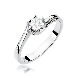 Pierścionek W0163 Diament 0,30ct białe złoto