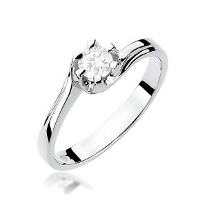 Pierścionek W0163 Diament Laboratoryjny 0,30ct białe złoto