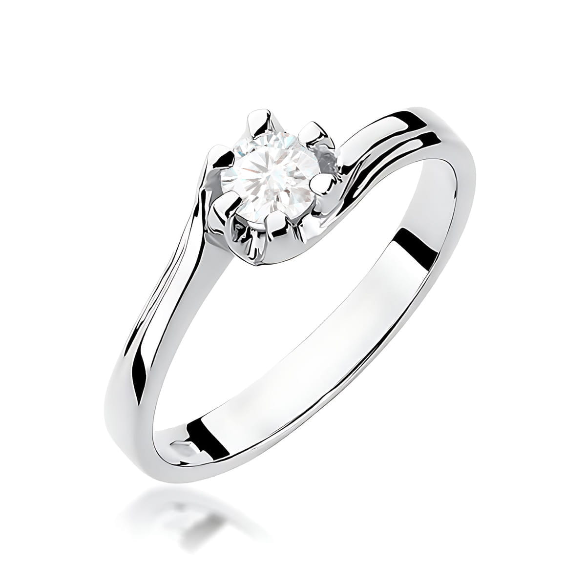 Pierścionek W0163 Diament Laboratoryjny 0,30ct białe złoto