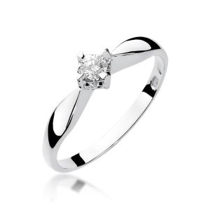Pierścionek W0171 Diament 0,12ct białe złoto