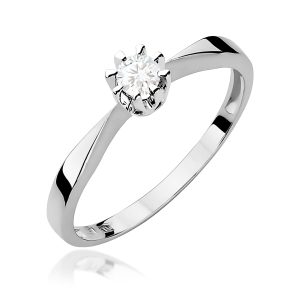 Pierścionek W0173 Diament Laboratoryjny 0,15ct białe złoto