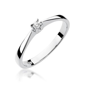 Pierścionek W0175 Diament 0,03ct białe złoto