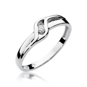 Pierścionek W0178 Diament 0,04ct białe złoto