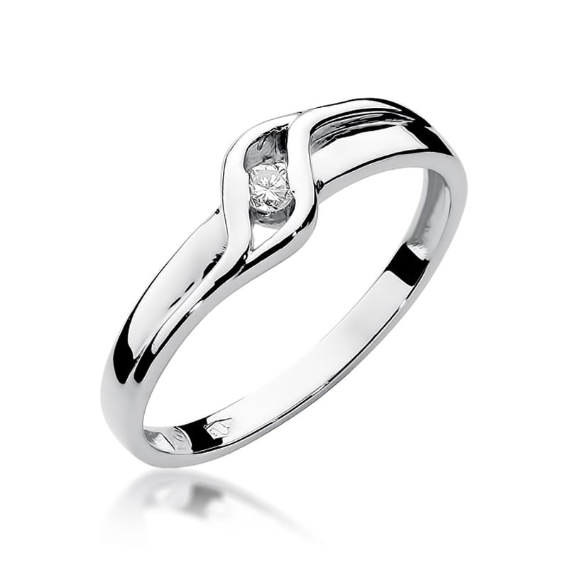 Pierścionek W0178 Diament 0,04ct białe złoto