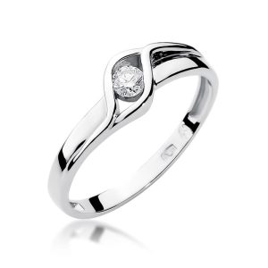 Pierścionek W0178 Diament 0,10ct białe złoto