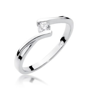 Pierścionek W0180 Diament 0,10ct białe złoto