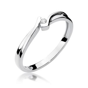 Pierścionek W0181 Diament 0,04ct białe złoto