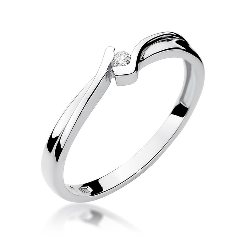 Pierścionek W0181 Diament 0,04ct białe złoto