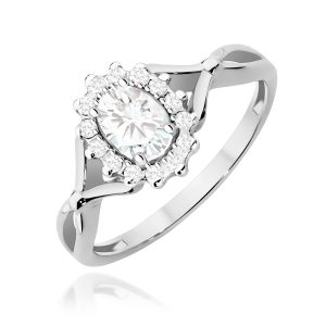 Pierścionek W0182 Diament laboratoryjny 0,40ct białe złoto