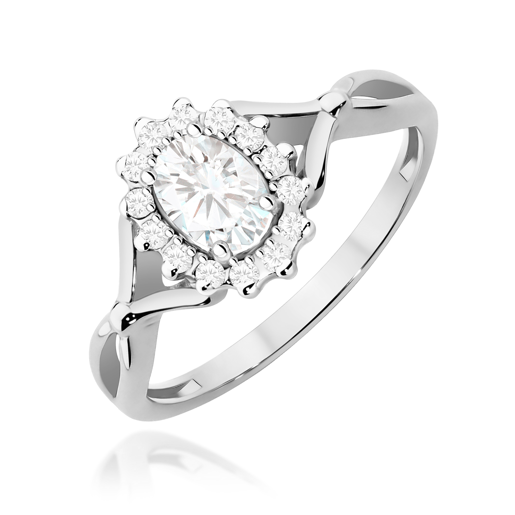 Pierścionek W0182 Diament laboratoryjny 0,40ct białe złoto