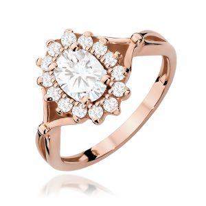Pierścionek W0182 Diament Laboratoryjny 0,70ct różowe złoto