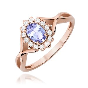 Pierścionek W0182 Tanzanit 0,40ct różowe złoto