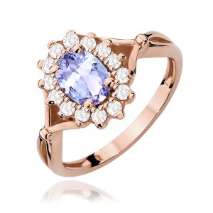 Pierścionek W0182 Tanzanit 0,70ct różowe złoto