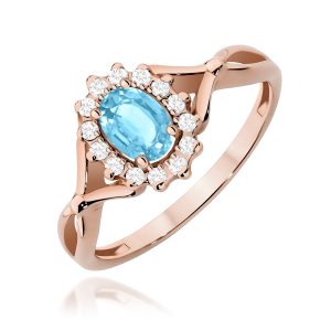 Pierścionek W0182 Topaz Swiss 0,50ct różowe złoto