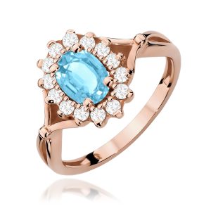 Pierścionek W0182 Topaz Swiss 0,90ct różowe złoto