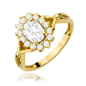 Pierścionek W0182 Diament Laboratoryjny 0,70ct żółte złoto