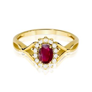 Pierścionek W0182 Rubin 0,60ct żółte złoto
